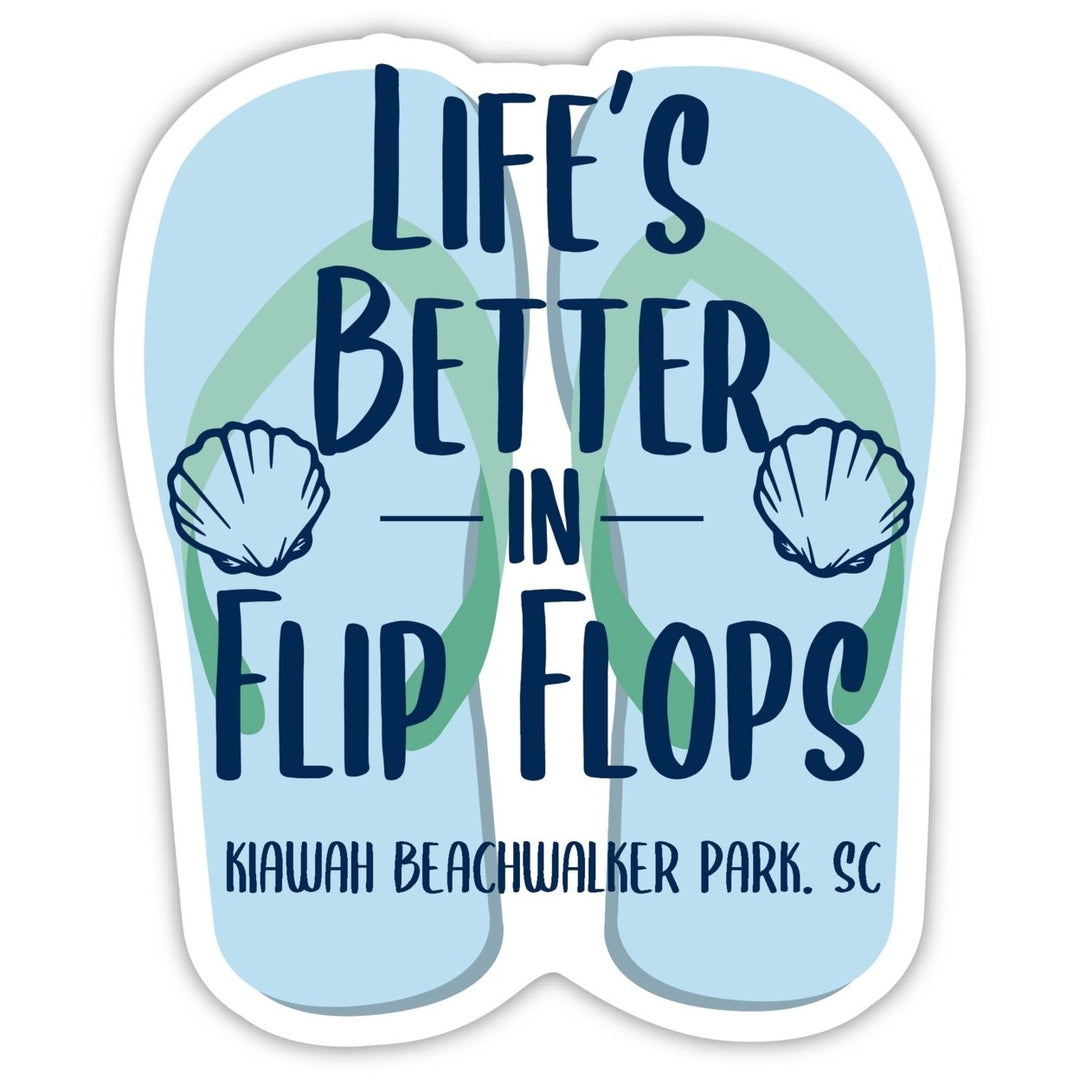 Kiawah Beachwalker Park South Carolina Souvenir 4 Inch Vinyl Decal Sticker Flip Flop Design Image 1