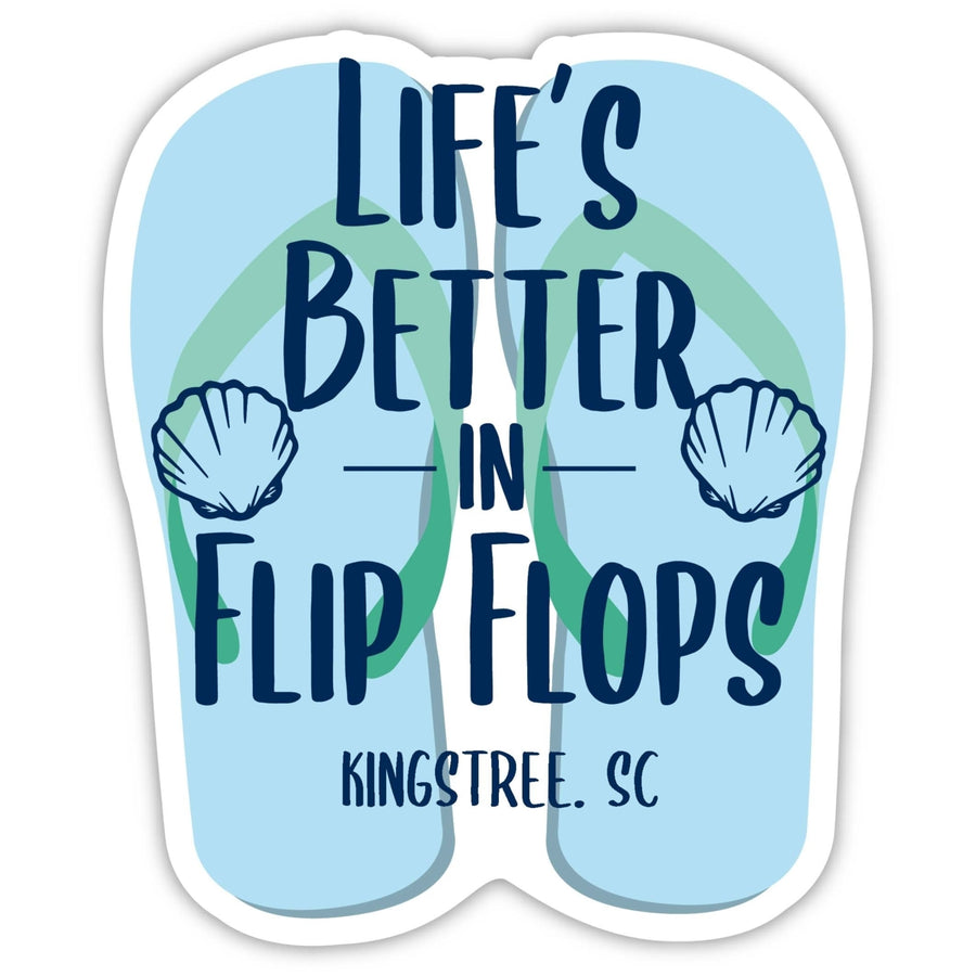 Kingstree South Carolina Souvenir 4 Inch Vinyl Decal Sticker Flip Flop Design Image 1