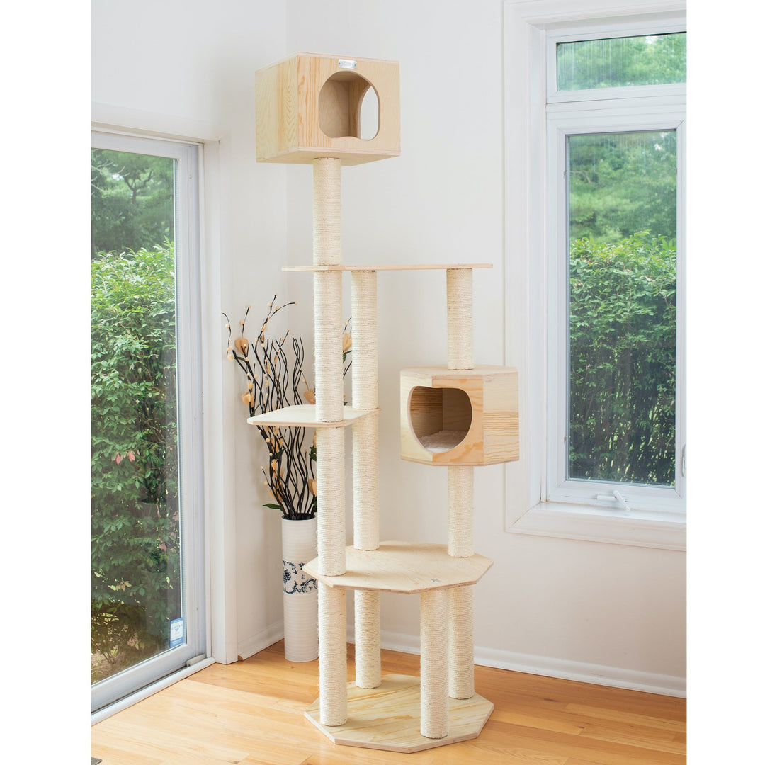 Armarkat Scots Pine Cat Tree Model S8502 85-Inch Five Levels Two Condos Image 6