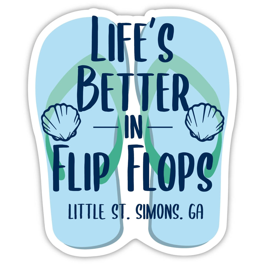 Little St. Simons Georgia Souvenir 4 Inch Vinyl Decal Sticker Flip Flop Design Image 1