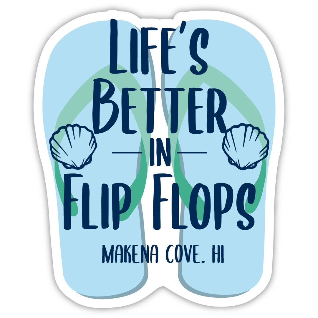 Makena Cove Hawaii Souvenir 4 Inch Vinyl Decal Sticker Flip Flop Design Image 1