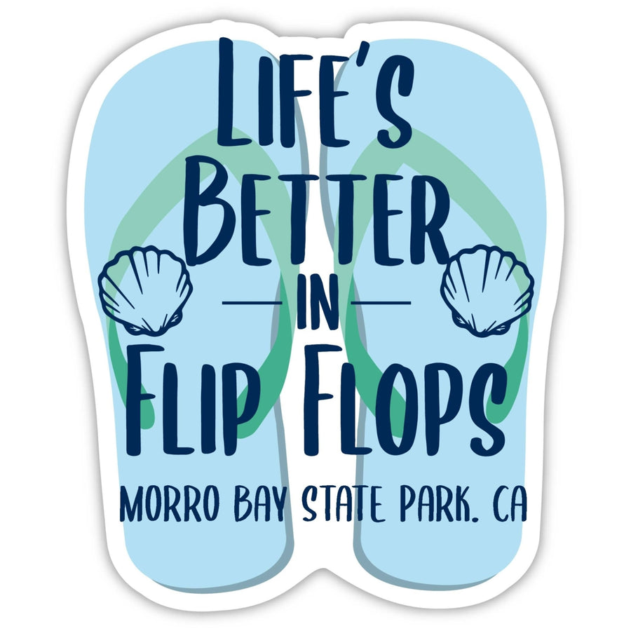 Morro Bay State Park California Souvenir 4 Inch Vinyl Decal Sticker Flip Flop Design Image 1