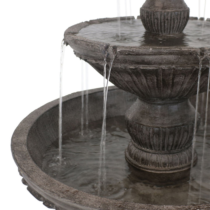 Sunnydaze Classic Designer Polystone Outdoor 3-Tier Fountain - Dark Brown Image 11