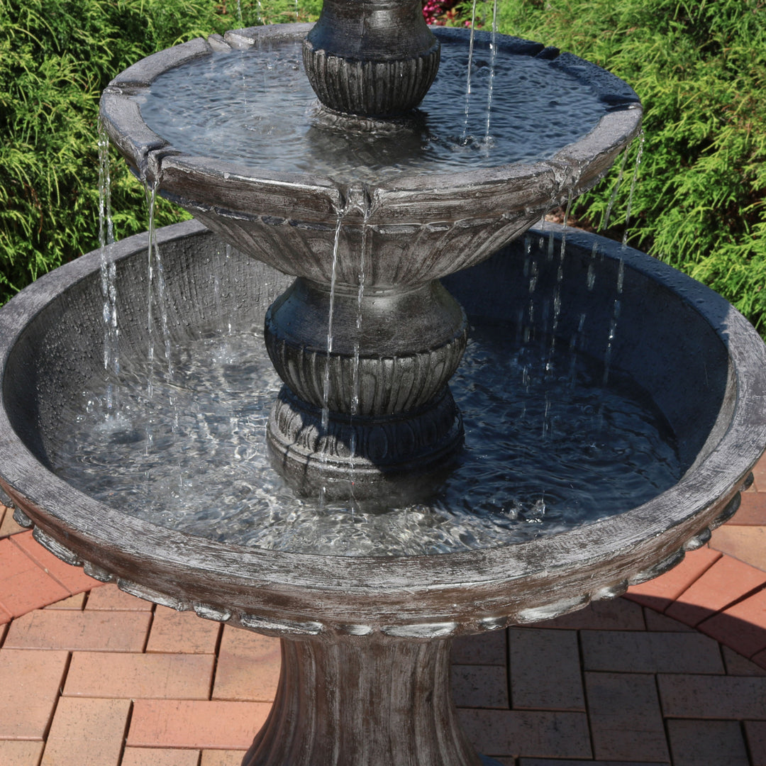 Sunnydaze Classic Designer Polystone Outdoor 3-Tier Fountain - Dark Brown Image 7