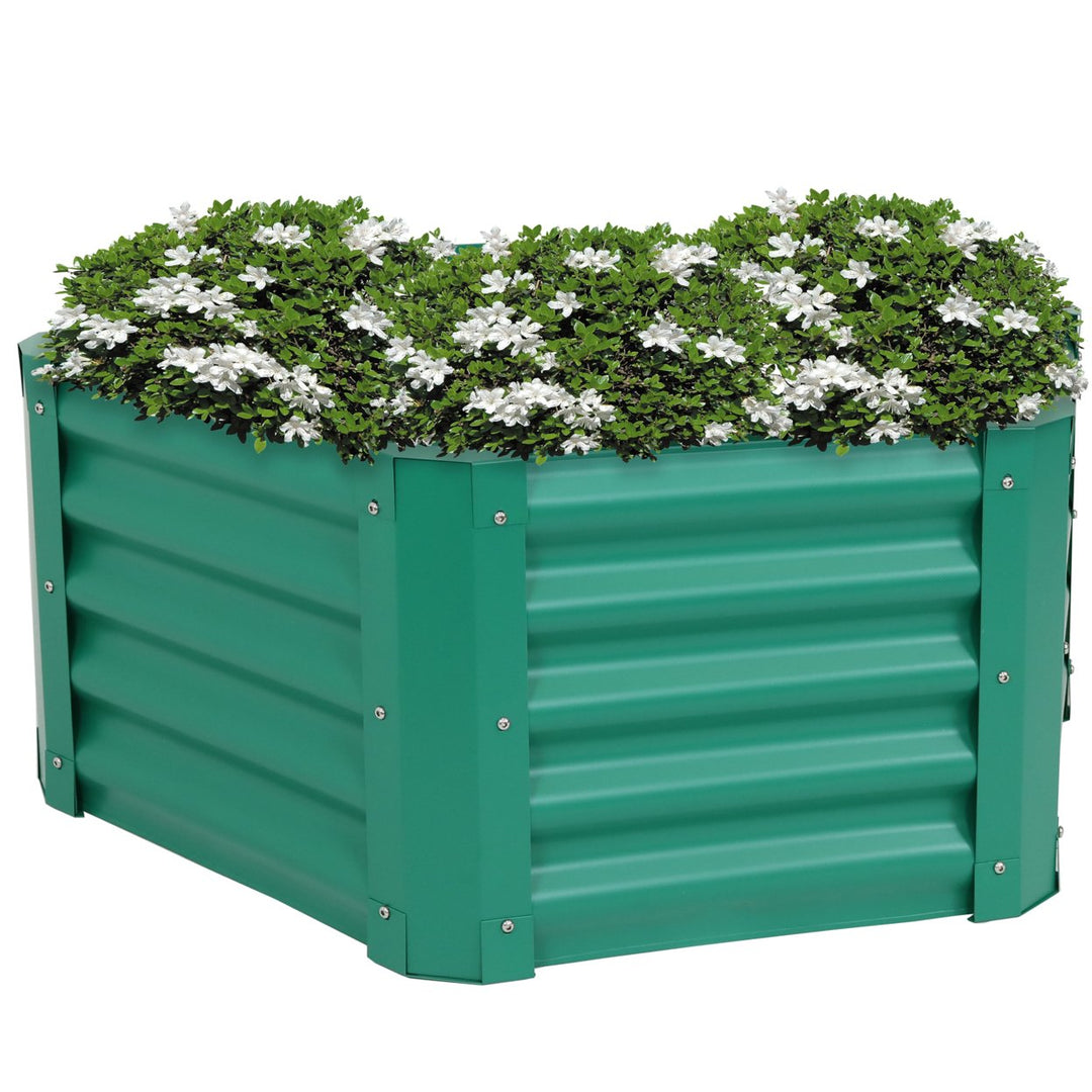 Sunnydaze Powder-Coated Steel Hexagon Raised Garden Bed - Green - 41 in Image 5