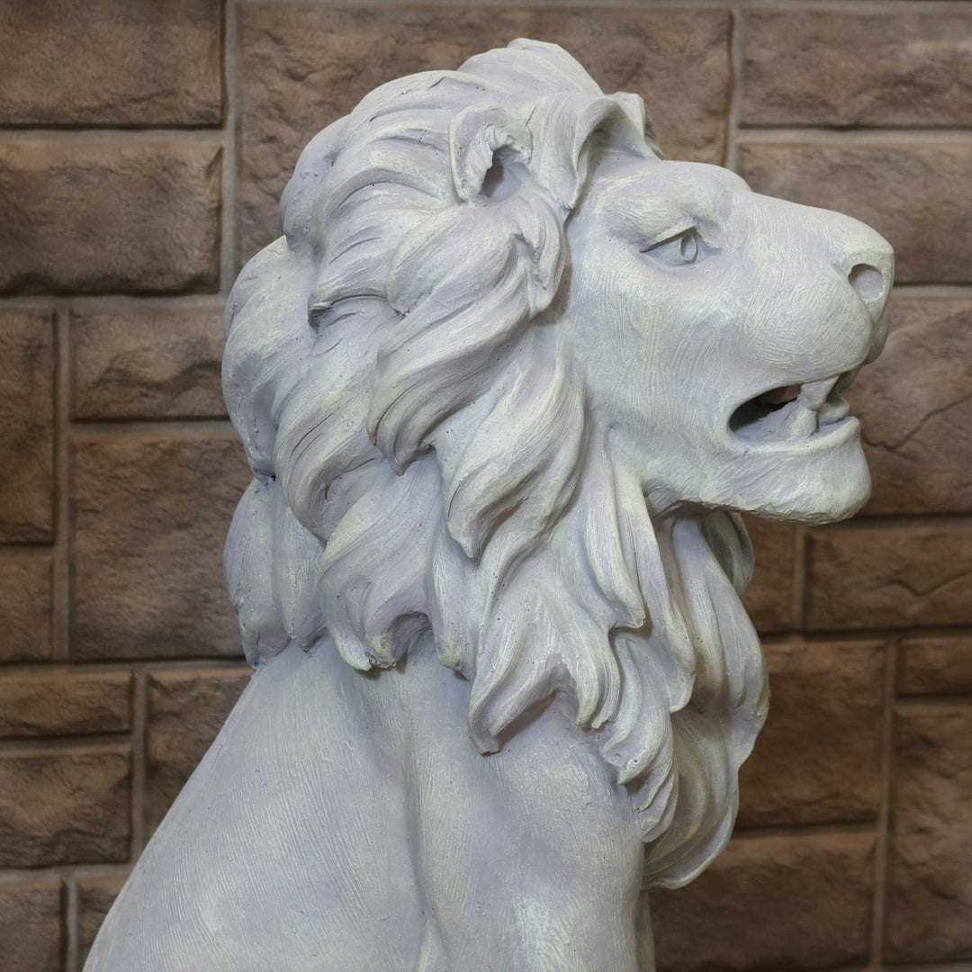 Sunnydaze Noble Beast Sitting Lion Outdoor Concrete Statue - 30 in Image 6