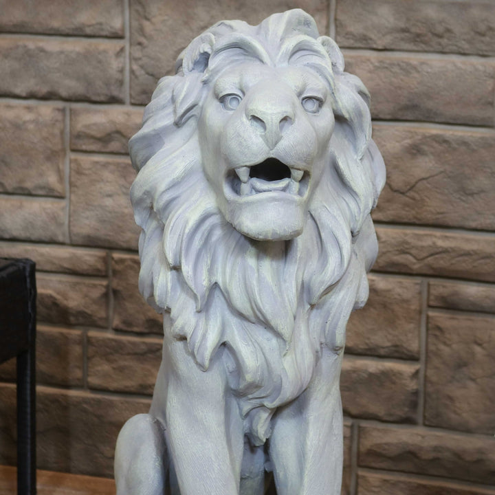 Sunnydaze Noble Beast Sitting Lion Outdoor Concrete Statue - 30 in Image 7