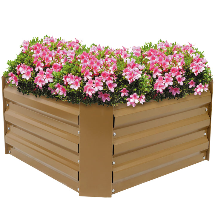 Sunnydaze Galvanized Steel Square Raised Garden Bed - 24 in - Brown Image 5