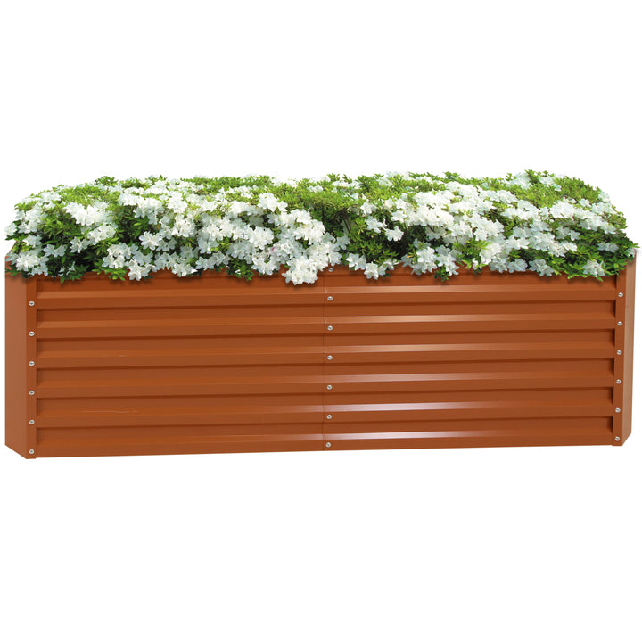 Sunnydaze Galvalume Steel Rectangle Raised Garden Bed - Brown - 71 in Image 6