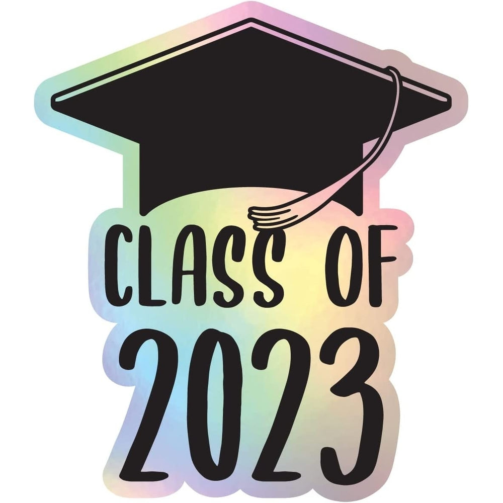 Class of 2023 Graduation Grad Senior Holographic Vinyl Decal Sticker Image 2