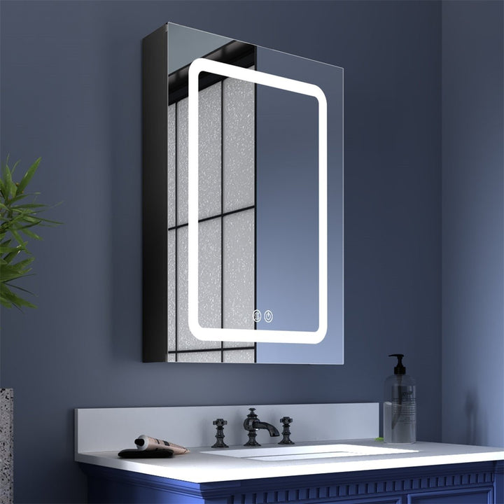 ExBrite 20x30 LED Bathroom Medicine Cabinet Lighted Mirror Right Open Waterproof Image 1