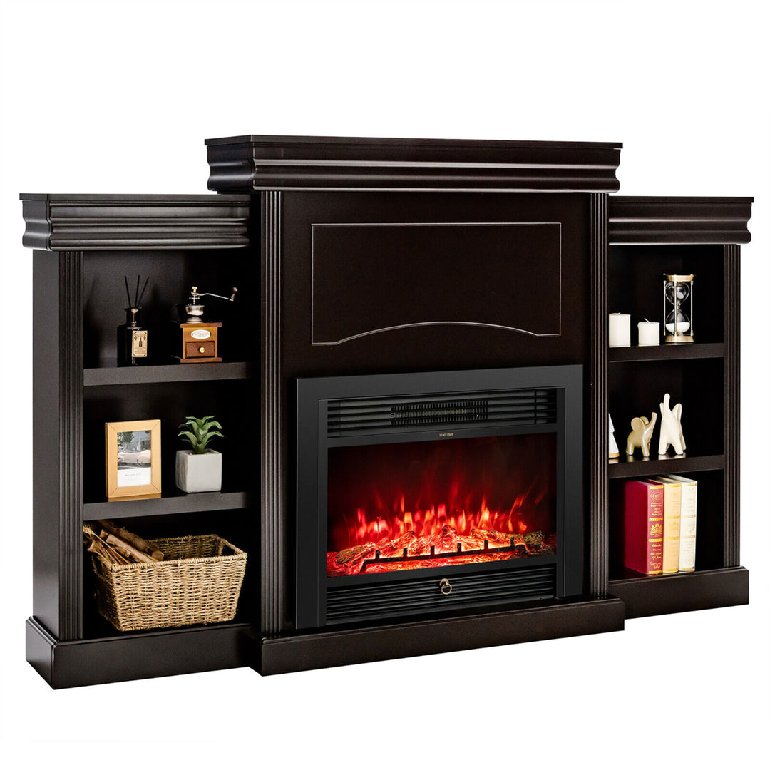 70 Fireplace TV Stand Media W/ 28.5 750W/1500W Electric Fireplace Image 2