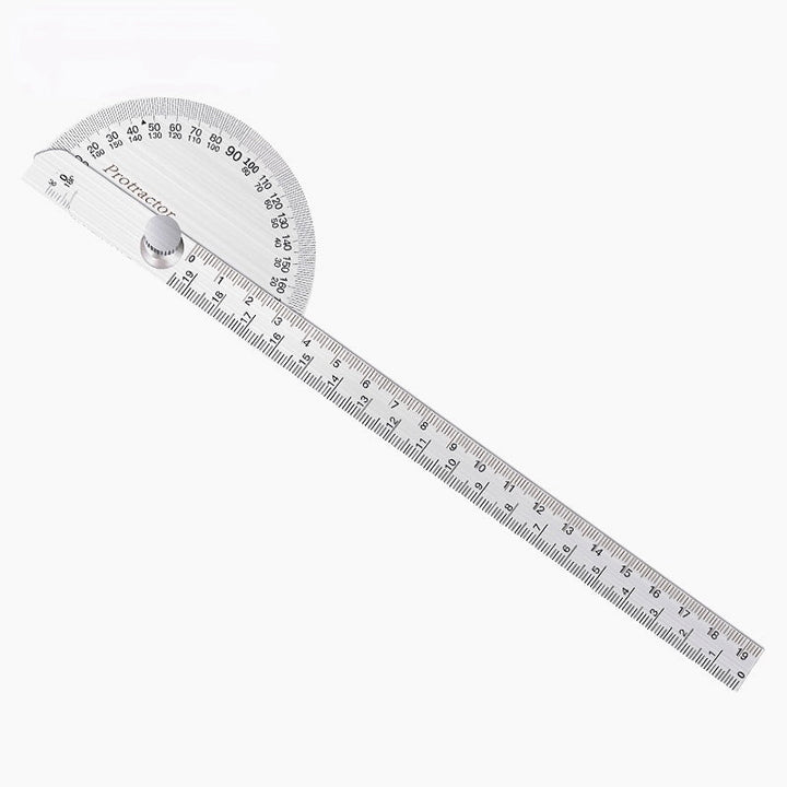 Stainless Steel irregular Protractor Large Carpenters Measuring Angle Gauge Image 1