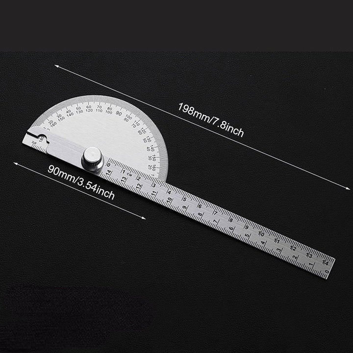 Stainless Steel irregular Protractor Large Carpenters Measuring Angle Gauge Image 1