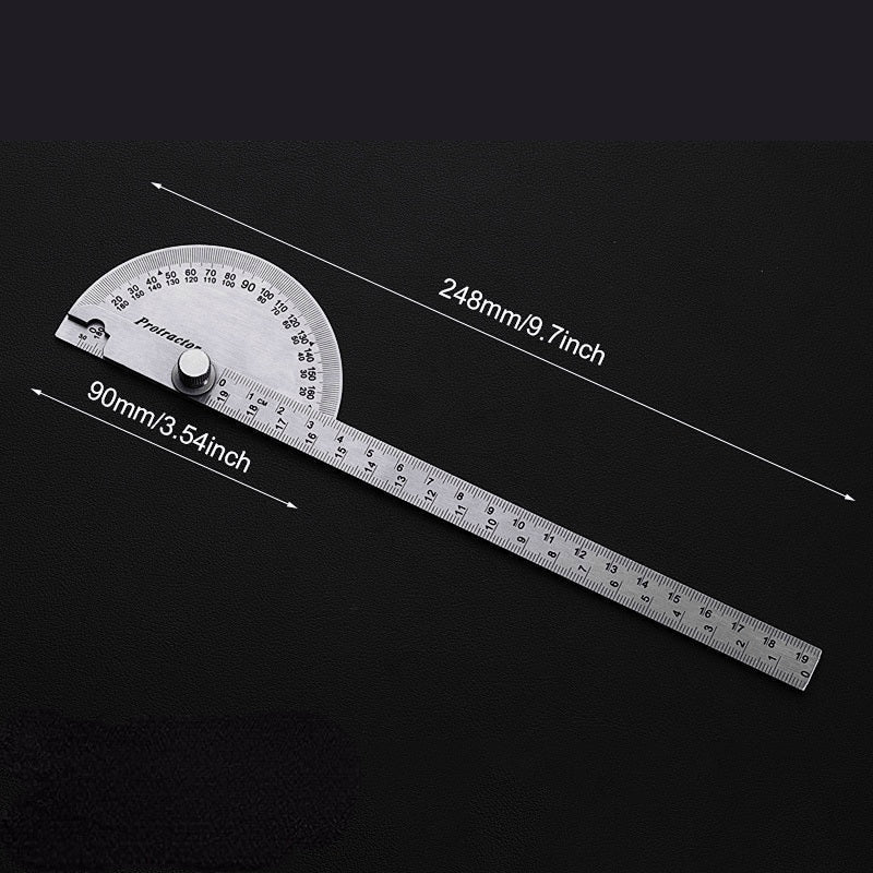 Stainless Steel irregular Protractor Large Carpenters Measuring Angle Gauge Image 9