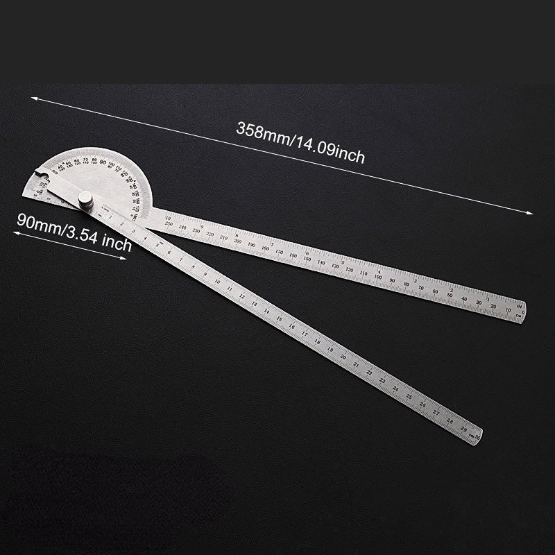 Stainless Steel irregular Protractor Large Carpenters Measuring Angle Gauge Image 10