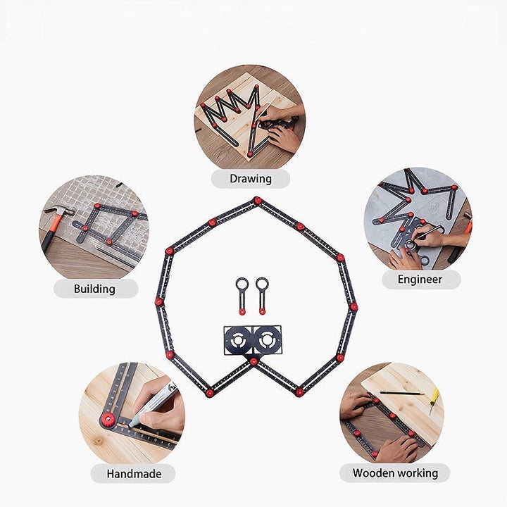 Universal Aluminum Alloy Multi Angle Measuring Ruler Image 2