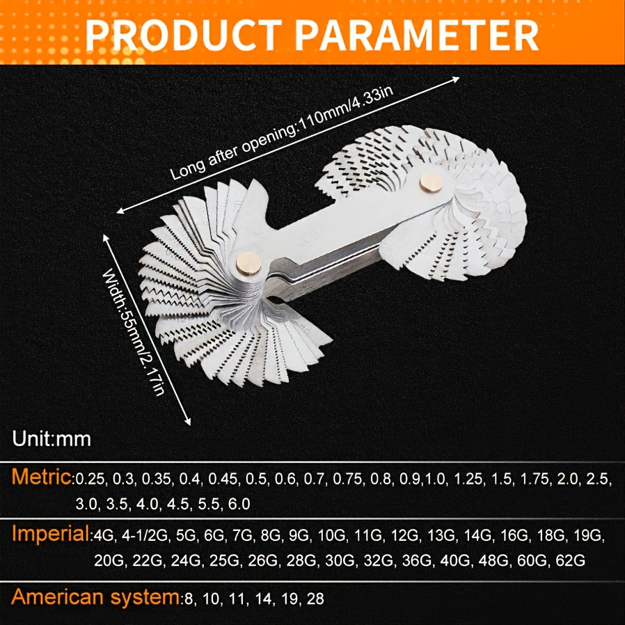 US+Metric+Inch Rib Pattern Thread Gauge Suitable for Industrial measurement Image 4