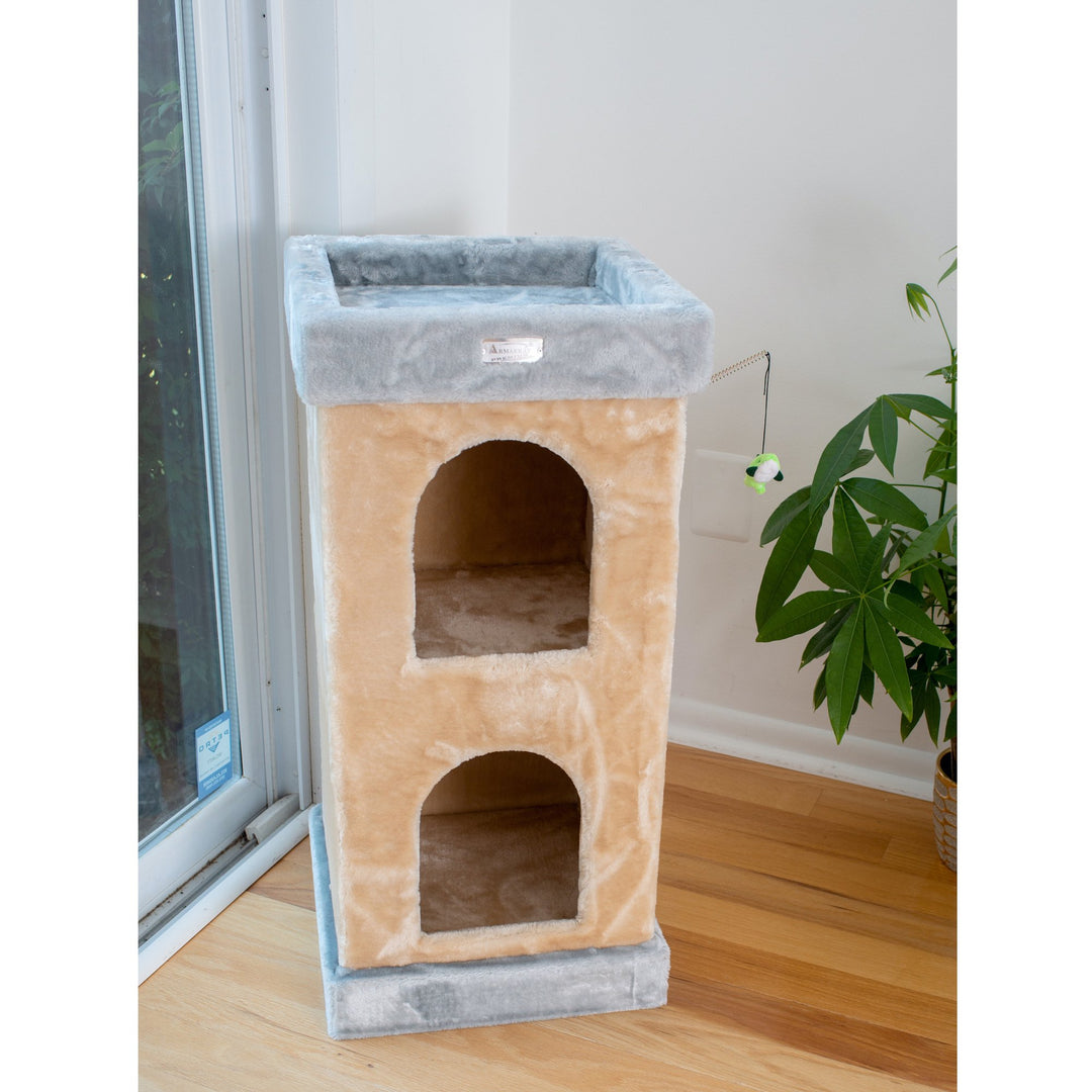 Armarkat X3203 Premium Cat Tree Beige Double Condo JG Approved 32" Height Image 7