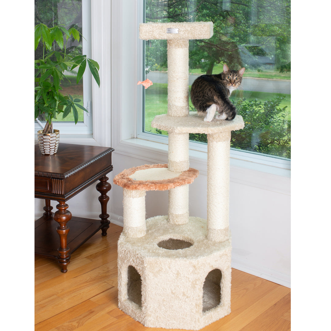 Armarkat Cat Tree X5703 Multi-Level Wood Climber Jackson Galaxy Approved Khaki Image 8