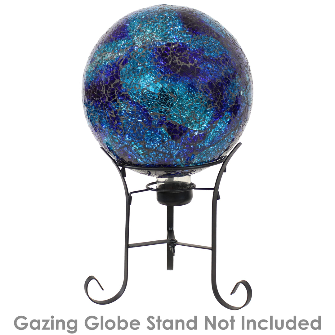 Sunnydaze Deep Ocean Swirl Crackled Glass Gazing Globe - 10 in Image 5