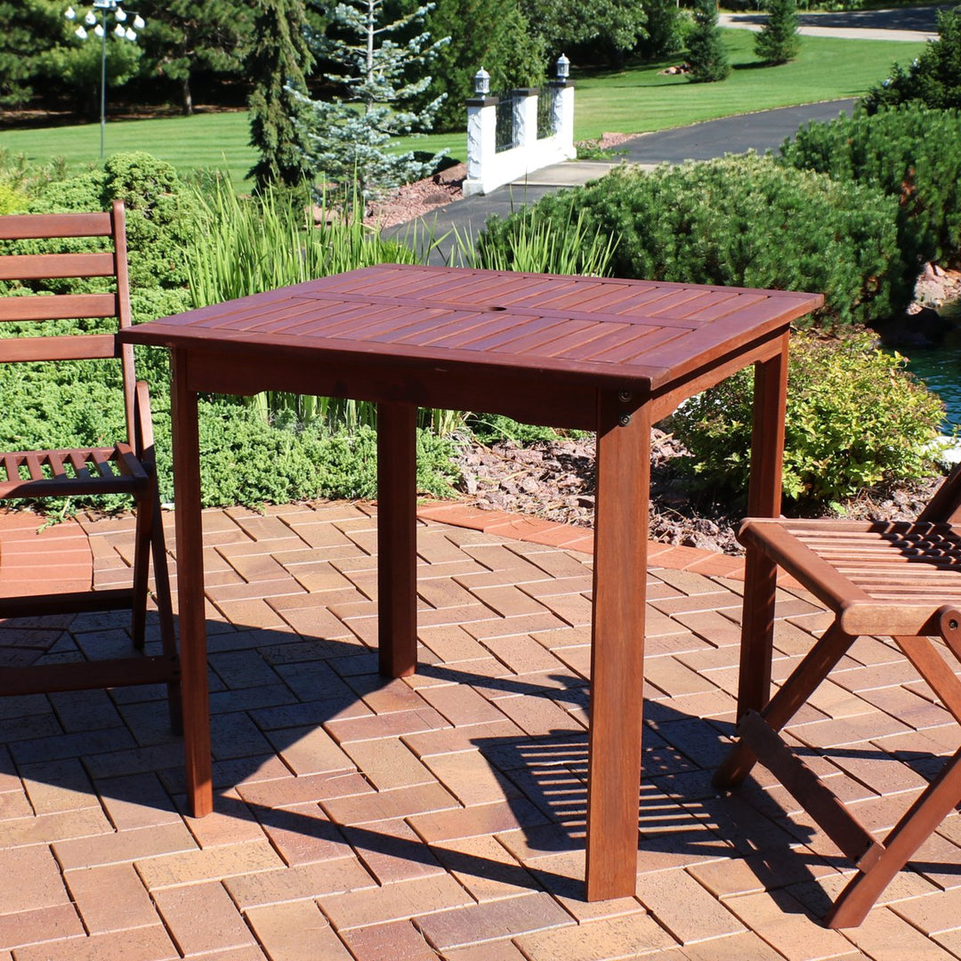 Sunnydaze 31.5 in Meranti Wood Square Patio Dining Image 2