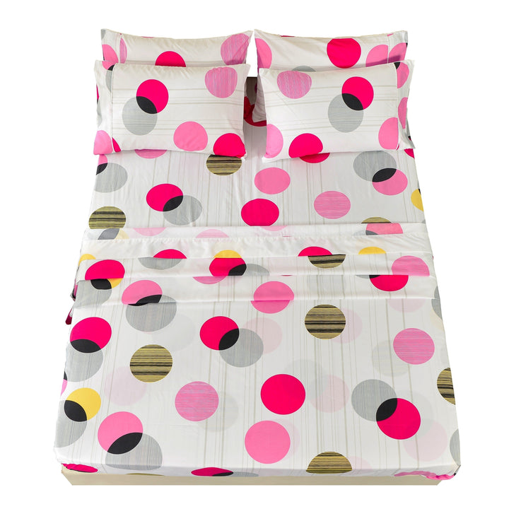 American Home Collection Ultra Soft Microfiber Circles Printed Bed Sheet Set Image 2