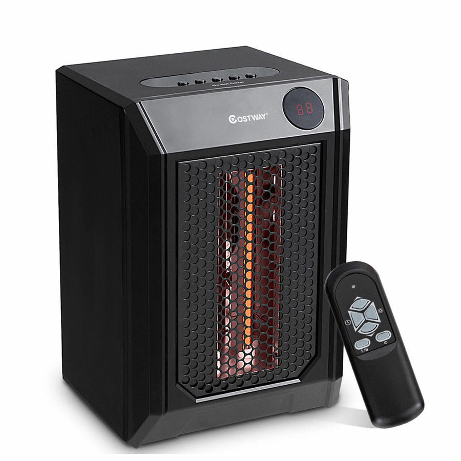 Portable Electric Space Heater 1500W 12H Timer LED Remote Control Room Office Image 1