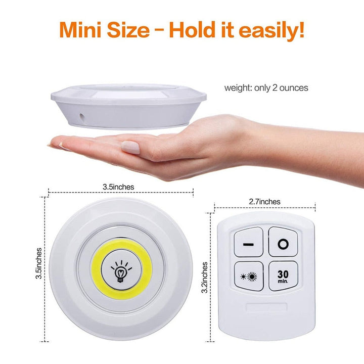 Super Bright Cob Under Cabinet Light LED Wireless Remote Control Dimmable Wardrobe Night Lamp Image 6