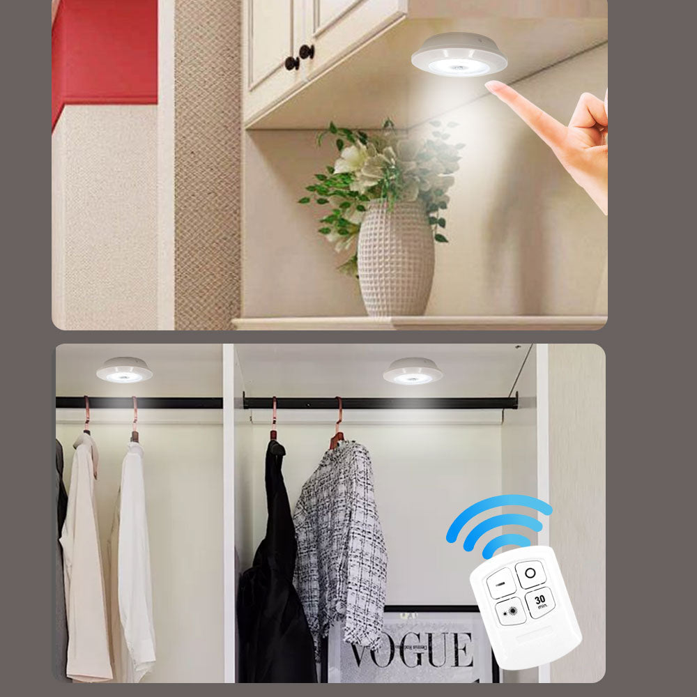 Super Bright Cob Under Cabinet Light LED Wireless Remote Control Dimmable Wardrobe Night Lamp Image 7