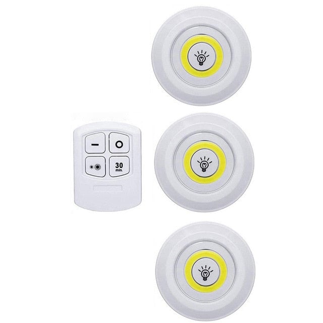 Super Bright Cob Under Cabinet Light LED Wireless Remote Control Dimmable Wardrobe Night Lamp Image 1