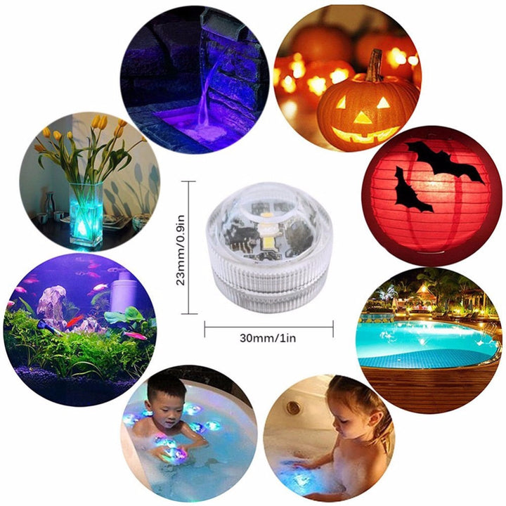 Underwater LED Lights Submersible RGB Waterproof Light Battery Powered Swimming Pool Light With Battery For Vase Pond Image 2