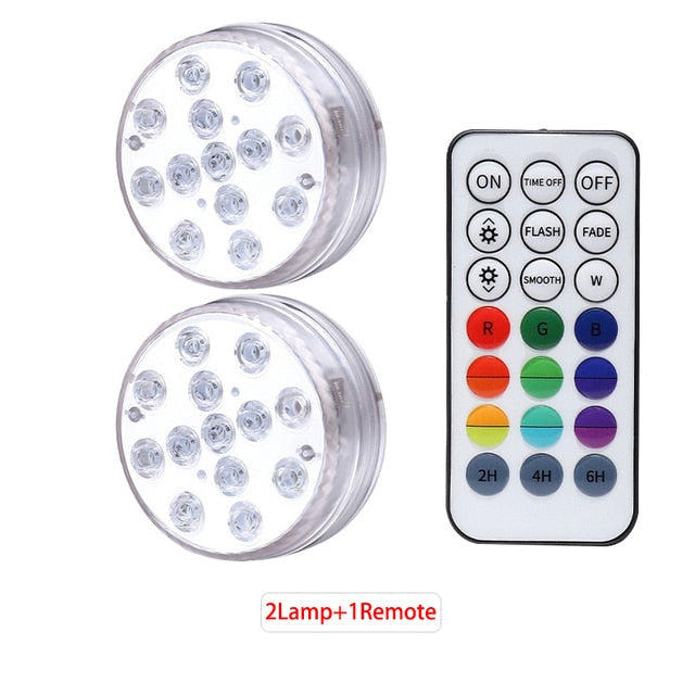 Underwater Light IP68 Waterproof Swimming Pool RF Remote Control Submersible Lights For Pond Vase Image 3