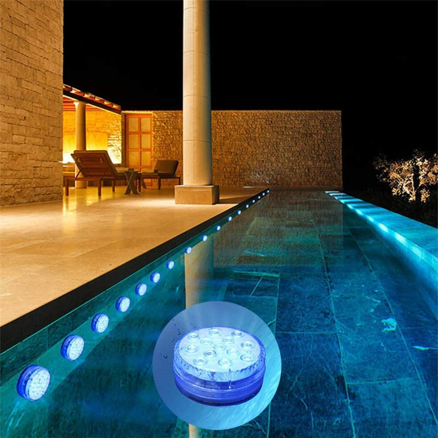 Underwater Light IP68 Waterproof Swimming Pool RF Remote Control Submersible Lights For Pond Vase Image 12