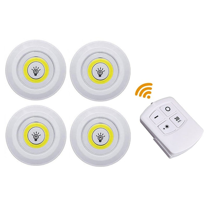 Wall Lamp Dimmable LED Under Cabinet Light COB Puck Lights Closets with Remote Control for Wardrobe Image 7