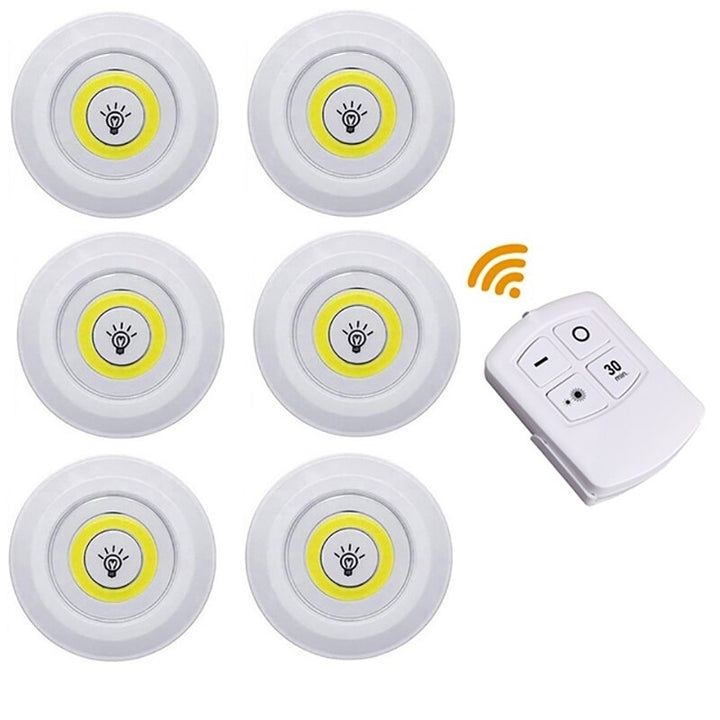 Wall Lamp Dimmable LED Under Cabinet Light COB Puck Lights Closets with Remote Control for Wardrobe Image 8