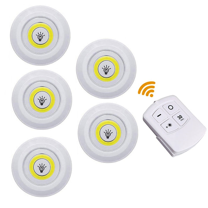 Wall Lamp Dimmable LED Under Cabinet Light COB Puck Lights Closets with Remote Control for Wardrobe Image 9