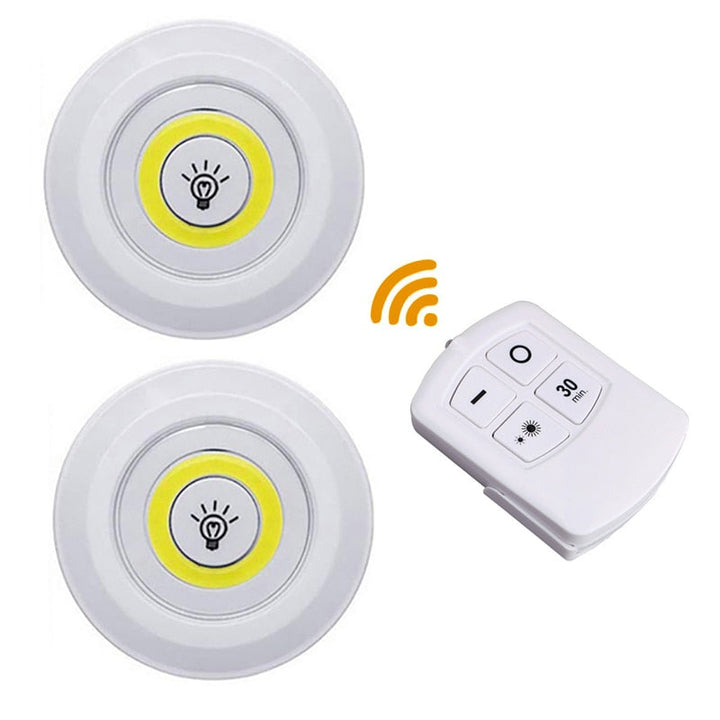 Wall Lamp Dimmable LED Under Cabinet Light COB Puck Lights Closets with Remote Control for Wardrobe Image 12