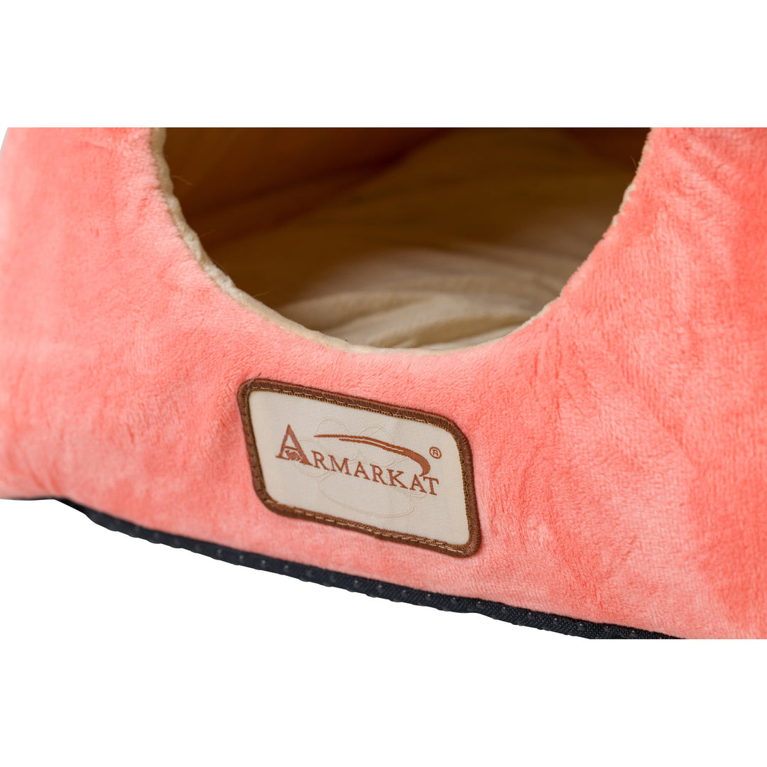 Armarkat Cat Bed C07 Covered Orange Beige Waterproof Soft Velvet 13.5 inches Image 6