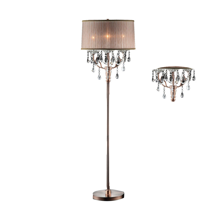 Cecelia Crystal Lamp With Antler Design Floor Lamp - Saltoro Sherpi Image 3