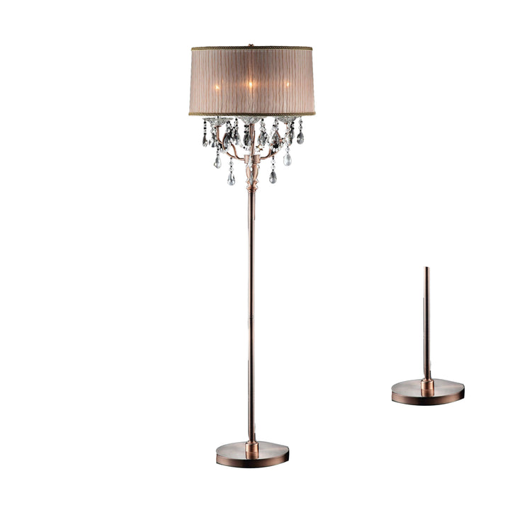 Cecelia Crystal Lamp With Antler Design Floor Lamp - Saltoro Sherpi Image 4