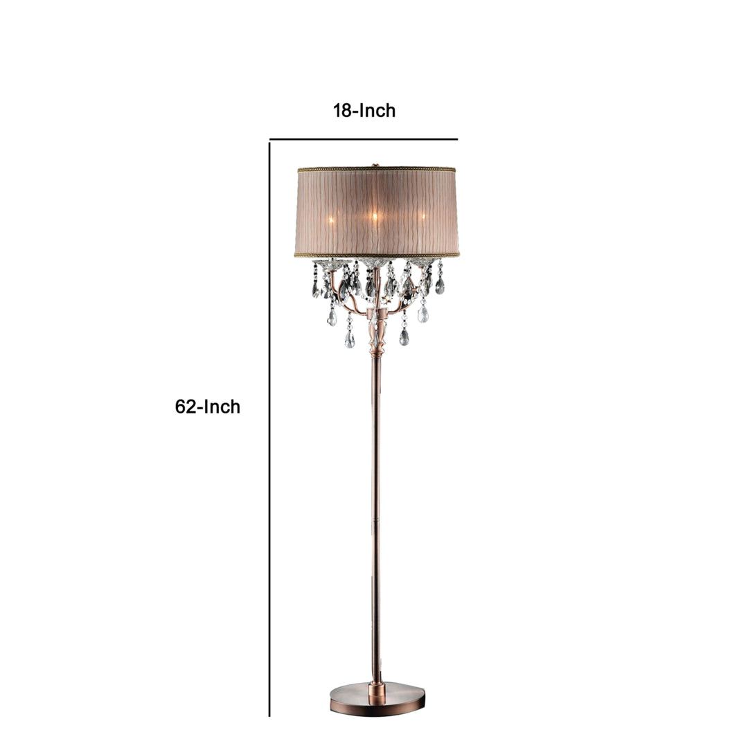 Cecelia Crystal Lamp With Antler Design Floor Lamp - Saltoro Sherpi Image 5