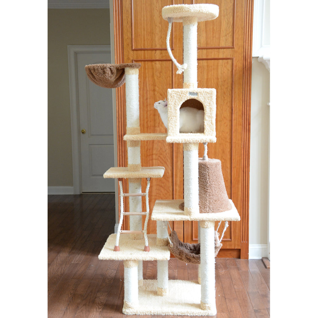 Armarkat Cat Climber 78" Real Wood Cat Tree Jackson Galaxy Approved Gold Cover Image 6