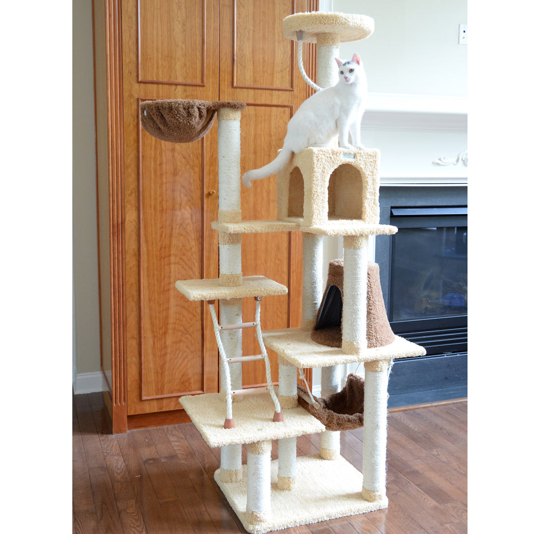 Armarkat Cat Climber 78" Real Wood Cat Tree Jackson Galaxy Approved Gold Cover Image 7