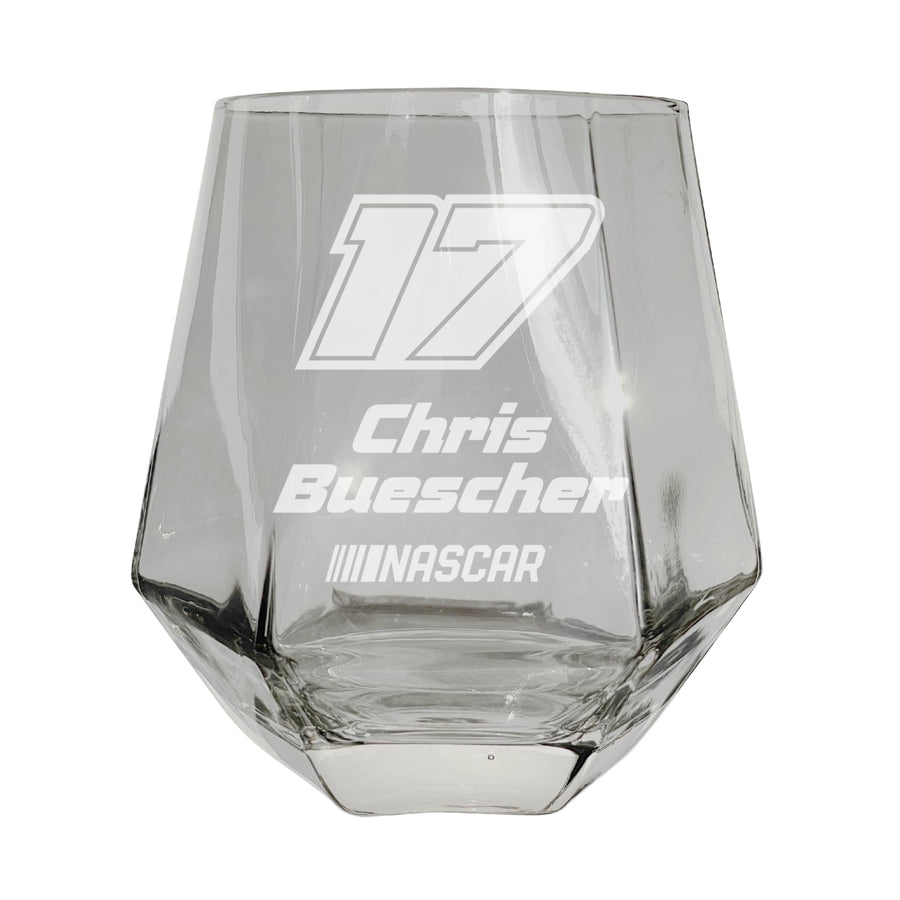 17 Chris Buescher Officially Licensed 10 oz Engraved Diamond Wine Glass Image 1