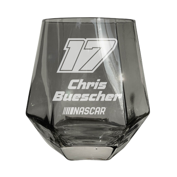 17 Chris Buescher Officially Licensed 10 oz Engraved Diamond Wine Glass Image 3