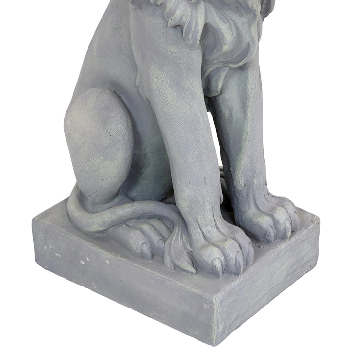 Sunnydaze Noble Beast Sitting Lion Outdoor Concrete Statue - 30 in Image 9