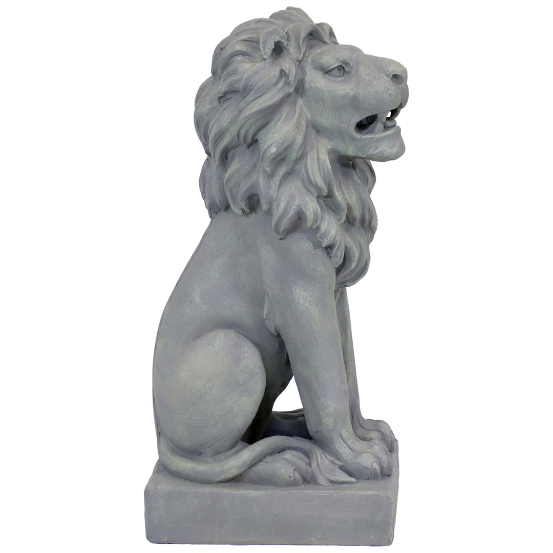 Sunnydaze Noble Beast Sitting Lion Outdoor Concrete Statue - 30 in Image 10