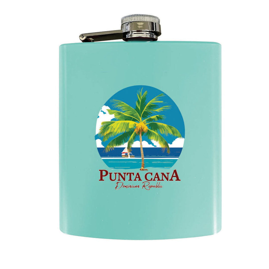 Punta Cana Dominican Republic Souvenir Matte Finish Stainless Steel 7 oz Flask Image 1