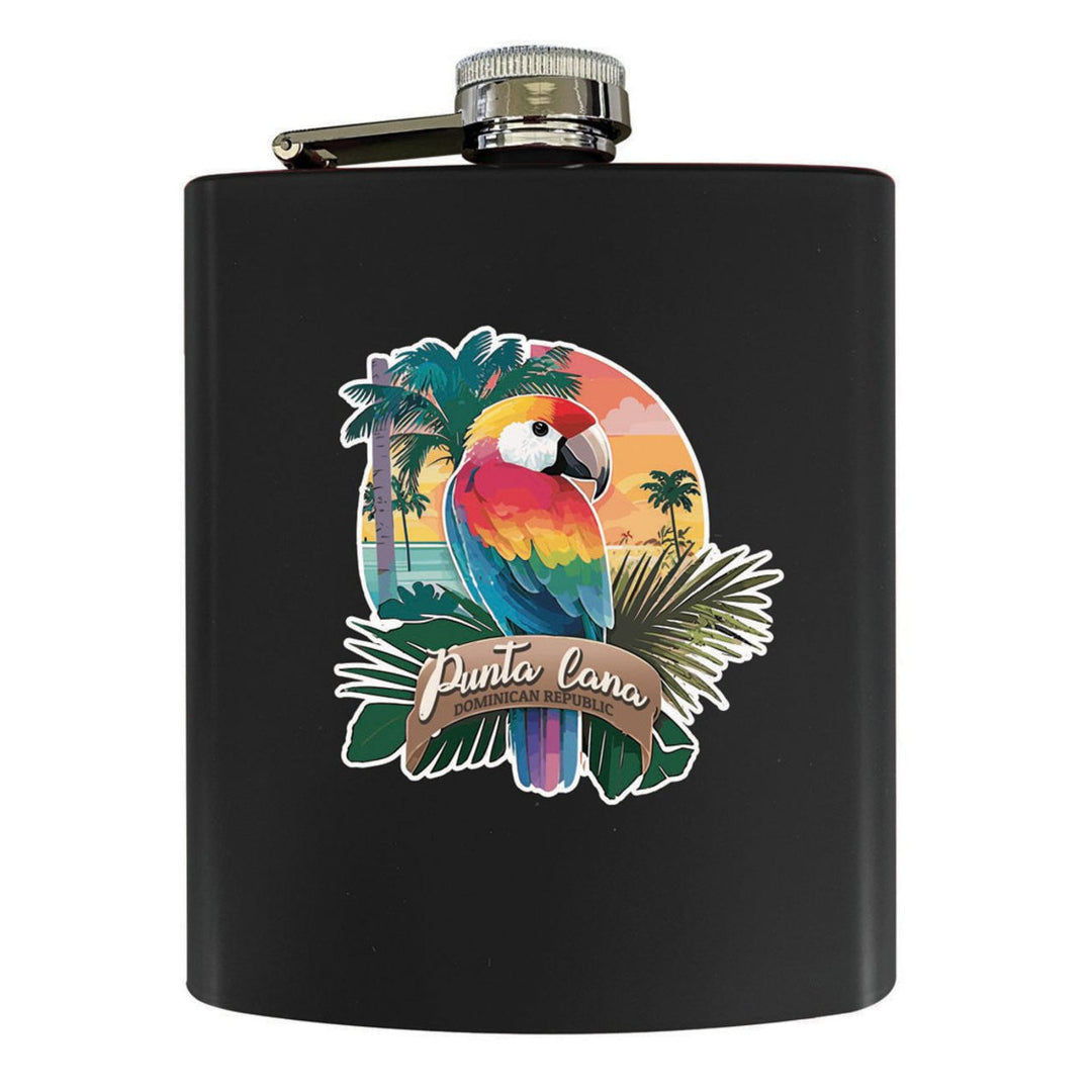 Punta Cana Dominican Republic Souvenir Matte Finish Stainless Steel 7 oz Flask Image 1